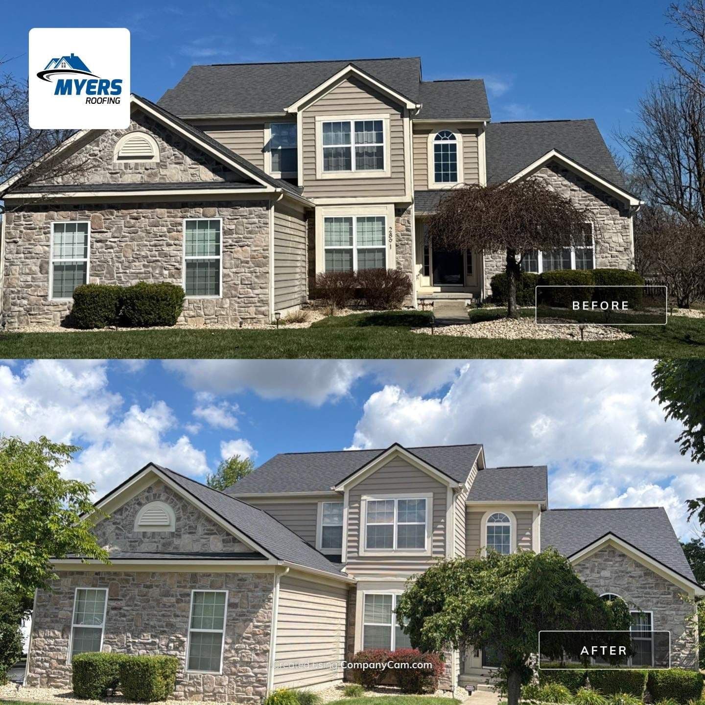 Roof Replacement Before and After in Lewis Center Ohio image